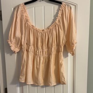 Spartina 449 Peach Ruffle Blouse
